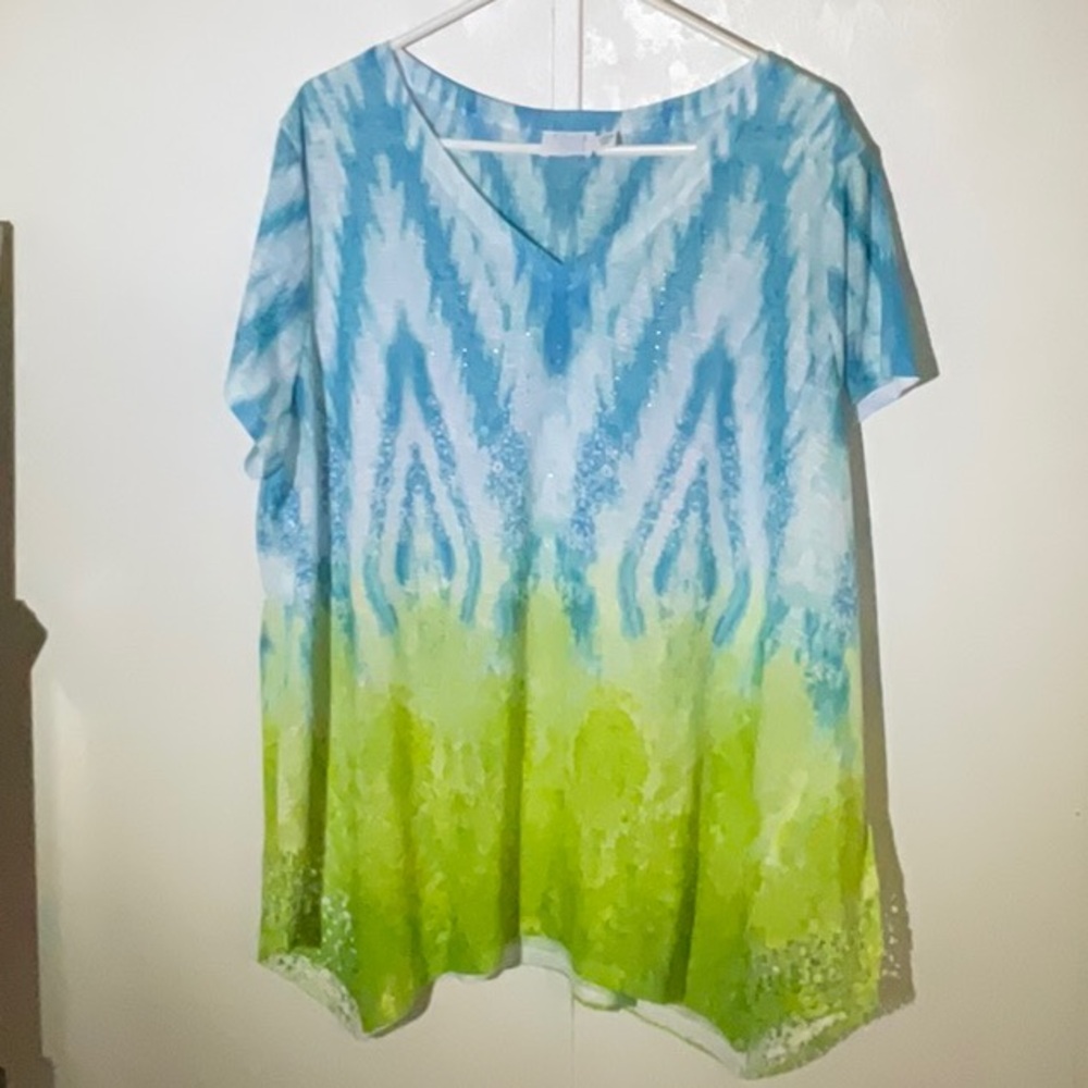 Time and Tru Blue Boxy Short Sleeve T-Shirt